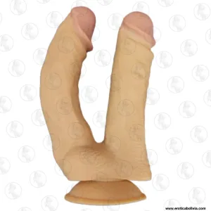 Consolador Dildo Realista para Doble Penetración con Ventosa – Placer Doble Manos Libres