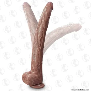 Consolador XXL Realista con Testiculos y Ventosa – 44 cm de Estimulación Profunda