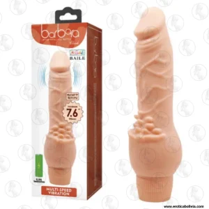 Consolador Vibrador Realista "Bárbara" – 19.5 cm con Textura Venosa y Vibración